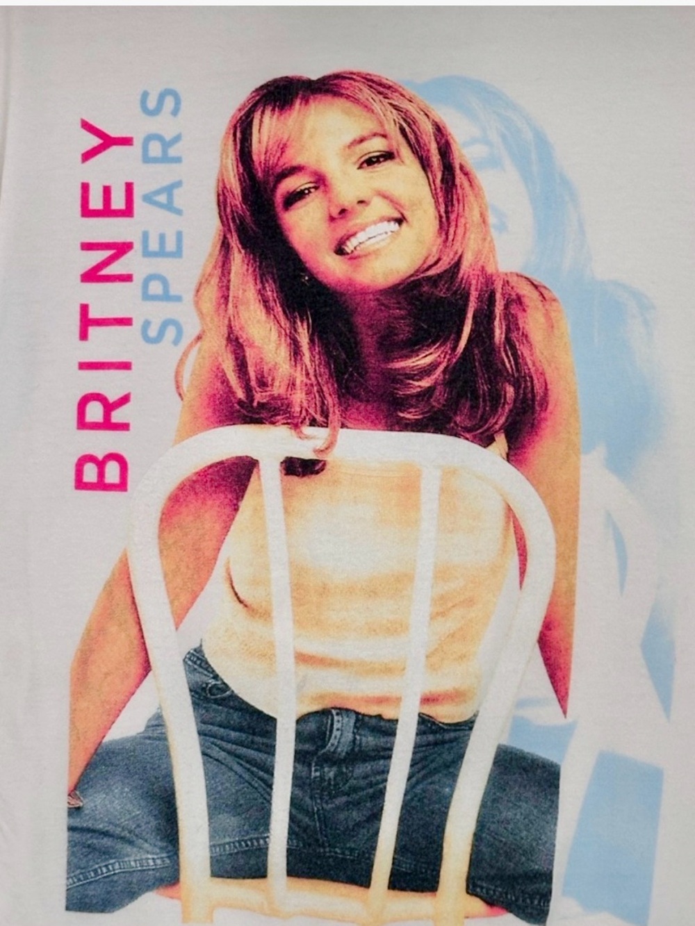 Britney Spears White Graphic Tee - from the Hit Me Baby One More Time Album ⚠️SM